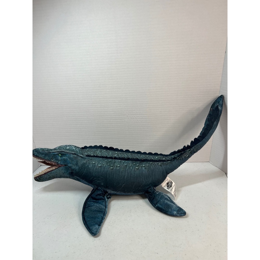 Jurassic World Mosasaurus Plush Universal Studios Blue Dinosaur Toy 24 Inch